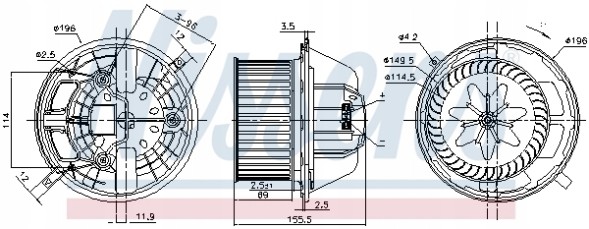 Nissens 87118 Внутрішній вентилятор nissens 87118