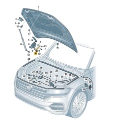 Volkswagen OE 760823823.F ПІШОХОДНИЙ КАРТРИДЖ КАПОТНОГО КРУГА VW Touareg III