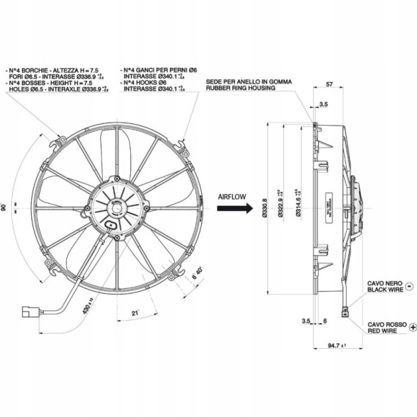 Spal VA01BP70LL36A ВЕНТИЛЯТОР SPAL 24V VA01-BP70/LL-36A CATERPILLAR