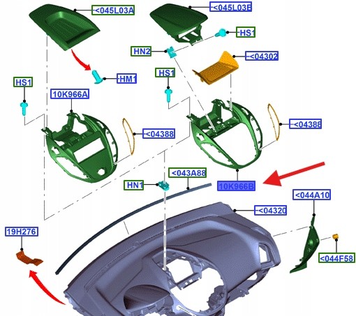 Ford OE РАМКА КОНСОЛІ B-MAX 2012-17 1823137_ AV11-18835-AD3BL8