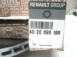 Renault OE 402069518Rr Диск передні captur 1.2 tce 1.5 dci 280mm оригінал