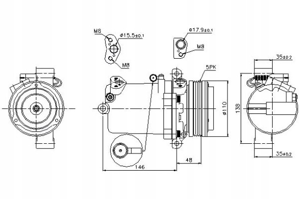 Nissens 89133 Компресор кондиціонера bmw 3 (e46) 5 (e39) x3 (e83