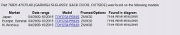 Toyota OE 76801-47070-A0 Накладка (Бленда) Кришки Багажника Задня Біла TOYOTA PRIUS 04/2009-10/2015 Оригінал