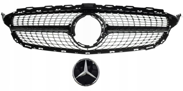 Китай 20026-12 ҐРАТКА РАДІАТОРА MERCEDES C KLASA W205 19- LIFT DIAMOND ЧОРНА