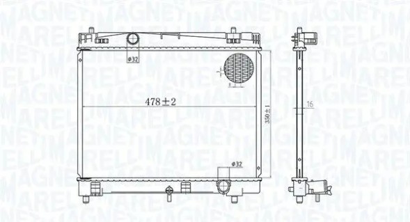 MAGNETI MARELLI 350213167600 Охолоджувач води 350213167600 magneti marelli