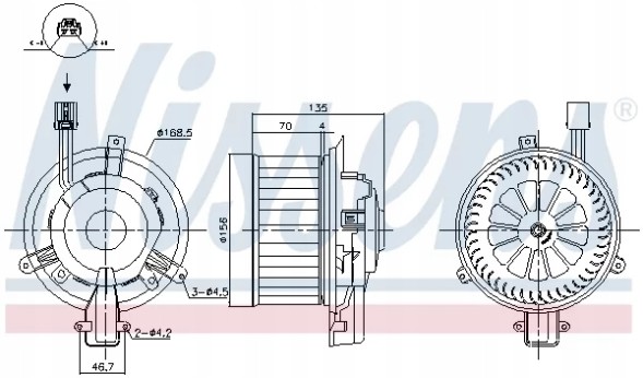 Nissens 87825 87825/Ніс повітродувка опель nissens