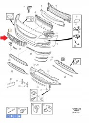 Volvo OE MM_31425492 31425116 РЕШІТКА-АТРАПА РАДІАТОРА VOLVO V60 I РЕСТАЙЛІНГ (13-18) 31425492 31425116