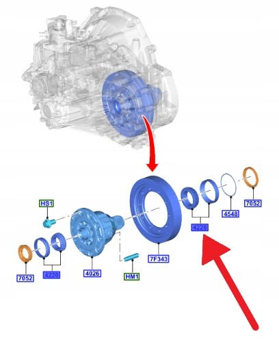 Ford OE ПІДШИПНИК ДИФЕРЕНЦІАЛА 80ММ FORD MMT6 1490307 _ 8C1R-4220-AA
