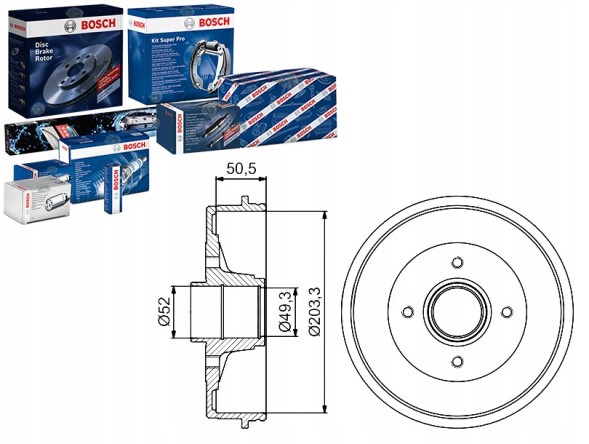 Bosch PRO/0 986 477 196 BOS Гальмівні барабани nissan micra c+c iii micra iii not + асистент зіткнення #34