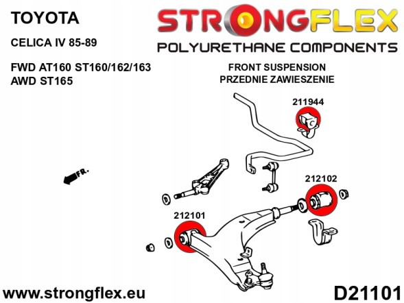 Strongflex 5902553576818 Комплект передньої спортивної підвіски - Toyota Celica