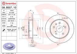 08 B557 10 BREMBO Диск гальмівний