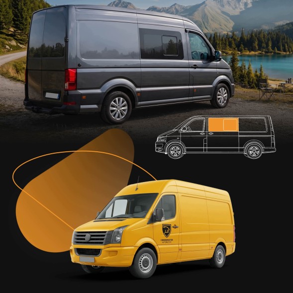 CHROMEMASTER CH-GL-0095-Q67 Переднє бічне скло ліве, що відчиняється, для VW CRAFTER I 2006-2016 (L2 / L3)