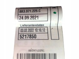 Audi OE AUDI джгут проводів 8B3971225C