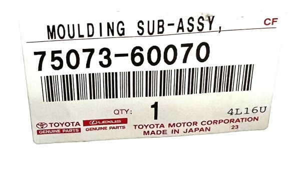 Toyota OE 75073-60070 Права накладка дверної планки передня Toyota LAND CRUISER НОВА OE
