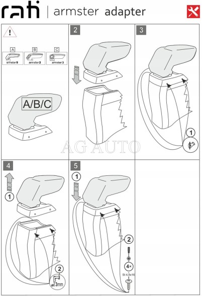 Rati 86.V05174A Підлокітник призначений для Toyota Verso, 2013-2019, Armster 3