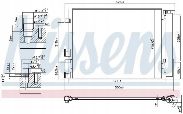 Nissens 940404 Конденсатор радіатора кондиціонування повітря з осушувачем