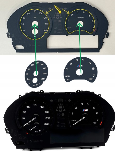 Moman 0089688091890 BMW Серія 1 F20 F21 циферблати лічильника годинники заміна mph на км/год СТИЛЬ М