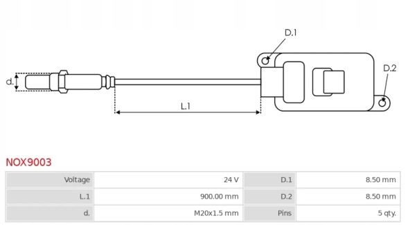 AS-PL NOX9003 Датчик NOx, впорскування сечовини