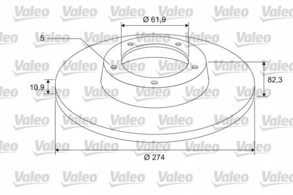 Valeo 675402 Гальмівний диск задній 274x11 з abs - valeo 675402