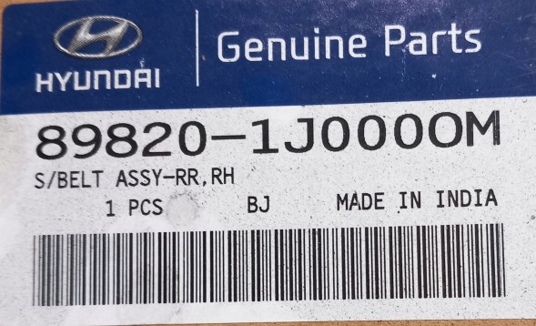 Hyundai OE 898201J000OM РЕМІНЬ БЕЗПЕКИ ЗАДНЯ ЛІВА HYUNDAI i20 2008-2014
