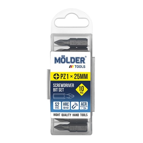 MT7112510 MOLDER Набір біт MOLDER PZ1x25мм 10шт в пл упаковці