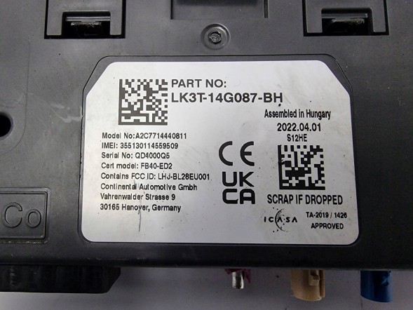 Ford OE LK3T-14G087-BH Модуль lk3t-14g087-bh ford transit mk8