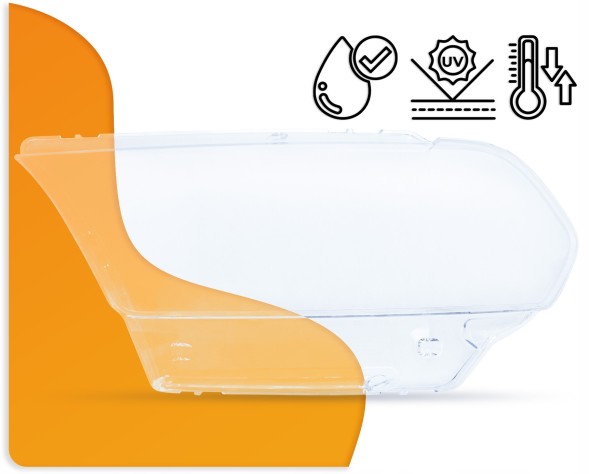 Auto Gamma KL-DURANGO-21-L Абажур скло для фари передніх ламп dodge durango (21-24) лівий