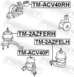 TM ACV40RH FEBEST Подушка двигуна