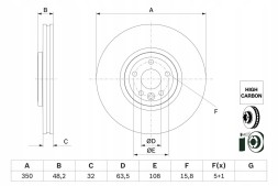 Bosch 0 986 479 G33 Гальмівний диск передній 350х32 в - bosch 0 986 479 g33