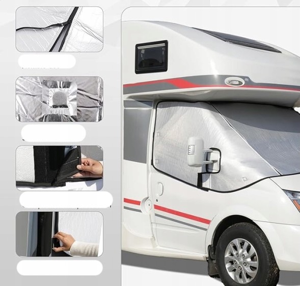 Китай B0DRP6FYRP Термочохол на лобове скло сріблястий Fiat Ducato Citroen Relay Peugeot Boxer