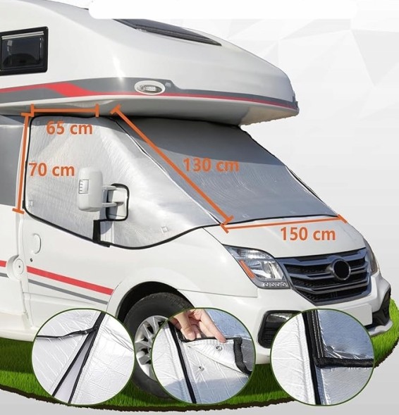 Китай B0DRP6FYRP Термочохол на лобове скло сріблястий Fiat Ducato Citroen Relay Peugeot Boxer