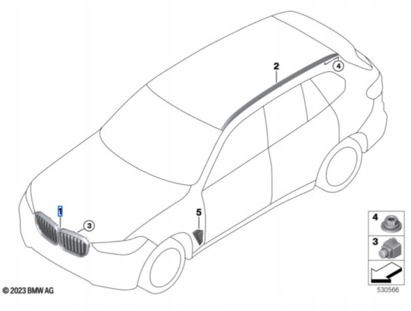 BMW OE Муляж решітки радіатора BMW Shadowline MPA 51135A67CC8 X5 G05
