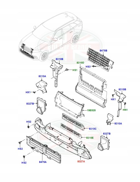 Land Rover OE Дефлектор повітря Дефлектор Land Rover Velar L560 LR152422 M8A28A095DE