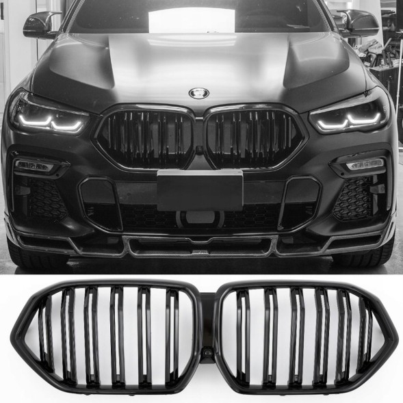 Proteile A080601 Airautopl РЕШІТКА РАДІАТОРА BMW X6 G06 ЧОРНИЙ ГЛЯНЕЦЬ ПОДВІЙНІ ПЛАСТИНКИ НОВА