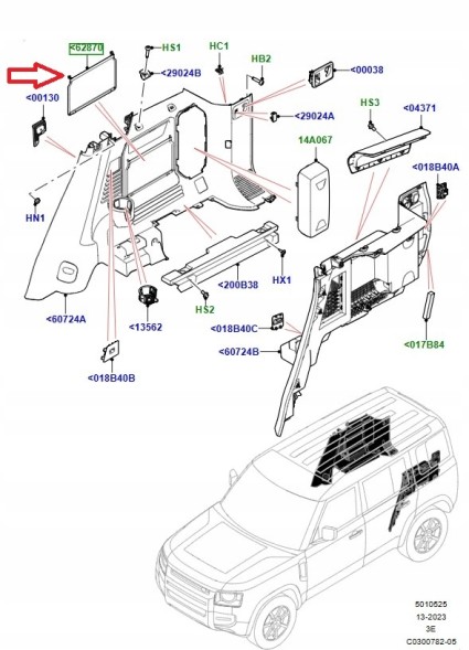 Land Rover OE Заглушка оббивки багажника Land Rover LR164816