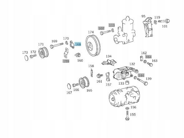 Mercedes-Benz OE A6012020640 КРОНШТЕЙН РОЛИКА MERCEDES OM601 602 603