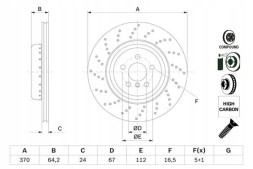 Bosch 0 986 479 G12 Гальмівний диск задній вентильований 0 986 479 г12