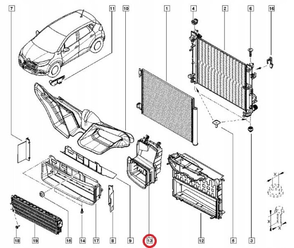 Renault OE 215589478R Кермо впускного інтеркулера renault captur 1.2tce