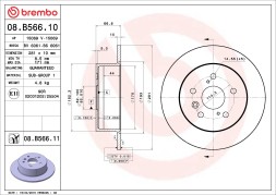 08 B566 11 BREMBO Диск гальмівний