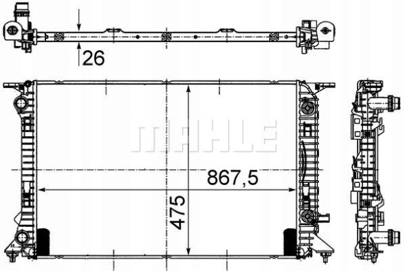Mahle CR 910 000S Охолоджувач vw a4/a5/a6 07- q5 08- seat exeo 08-