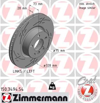 Zimmermann 150.3494.54 Передні диски щілинні zimmermann black z bmw x3 f25 | x4 f26 150.3494.54