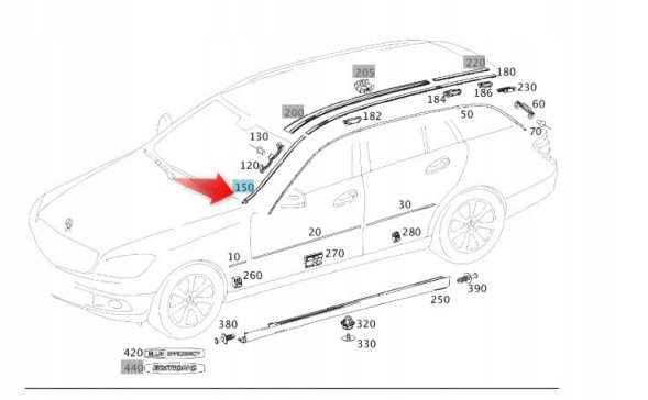 Mercedes-Benz OE A20469073629040 ПЛАНКА ЛОБОВОГО СКЛА MERCEDES C S204 MERCEDES OE A2046907362 9040