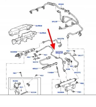 Land Rover OE LR013482 JDE10757 9X2Q9E920CD, 9X2Q-9E920-CD, 9X2Q9E920CE, 9X2Q-9E920-CE 9X2Q9E920C, 9X2Q-9E920-C Паливний шнур планки 3.0 дизель RANGE ROVER LR013482