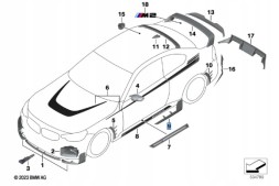 BMW OE M PERFORMANCE Накладка на пороги права M2 G87 Carbon 51195A44DE2