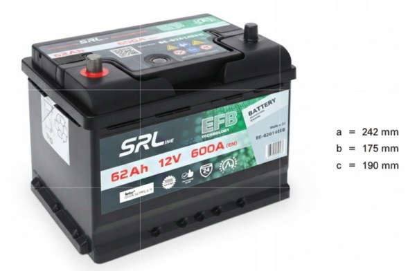 Polcar Akumulator 62Ah SRLine SEAT ALHAMBRA 05.15-12.22 000 915 105 EB Акумуляторна батарея 62ah srline seat alhambra 05.15-12.22 000 915 105 eb