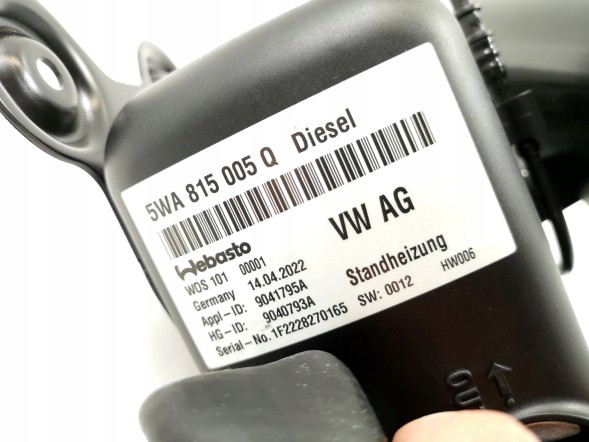 Audi OE 5WA815005Q, DWP470570OE Автономний обігрівач Webasto Audi A3 5WA815005Q