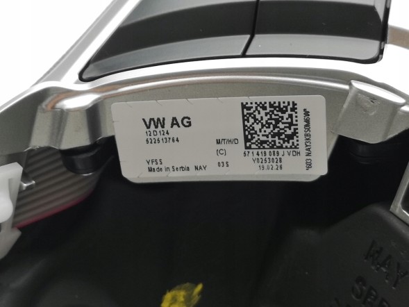 Volkswagen OE 571419089J, DWP542858OE Багатофункціональне шкіряне кермо з пелюстками VW T-Roc Tayron 571419089J Нове