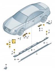 Audi OE 4H0898855C.0 НАБІР ДЕТАЛЕЙ КРІПЛЕННЯ ДЛЯ ПОРОГА OE AUDI A8 4H0898855C