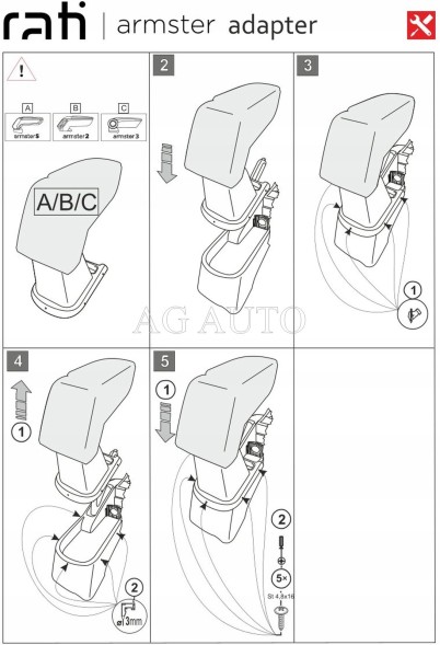 Rati V05244A Підлокітник Armster 3, Mazda 2, 2007-2014, тканина