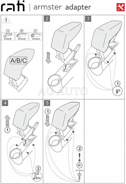 Rati V05283A Підлокітник Armster 3, Mini Cooper, 2007-2014, тканина